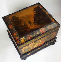 Painted tea chest, the landscape on the top attributable to Horatio McCulloch, circa 1835 mculout.jpg (56608 bytes)