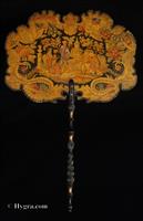Ref:168fs: Exquisite Antique Face Screen with rare color painting Circa 1820 -  more details