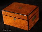 857JB: Antique Figured Rosewood box with brass Edging Circa 1850 