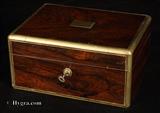 861JB: Antique Rosewood Box with Brass edging  by T. Briggs, Circa 1830. 