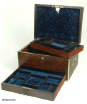 Antique Early Victorian Rosewood Box with Brass Edging, liftout tray, Jewlery Drawer, and Bramah Locks. circa 1845