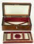 Figured walnut box  with finely fitted jewellery tray Circa 1850. 