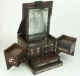 Antique hardwood Chinese mirror box with mother of pearl inlay circa 1810. 
