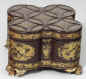 Chinese Export lacquer Tea Caddy of auspicious and rare form.