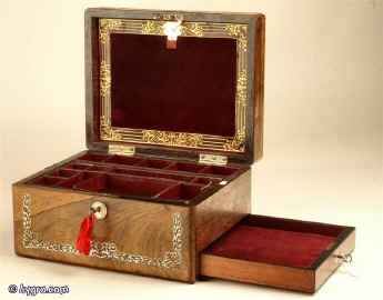 Antique satinwood box decorated with cut steel decoration Circa 1790. Enlarge Picture