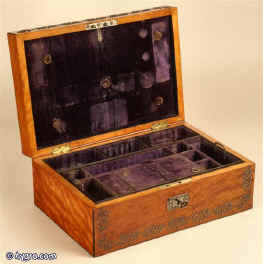 Antique satinwood box decorated with cut steel decoration Circa 1790. Enlarge Picture