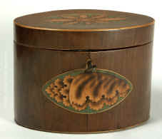 A Strong Oval 18th Century Tea Caddy in the Neo-classical Tradition. Circa 1790. Enlarge Picture