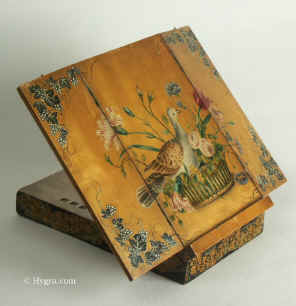 Delightful compact easel/ drawing-box with painted decoration circa 1830 Enlarge Picture