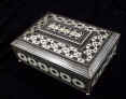 Very Fine Early 19th C. Anglo Indian Ivory and  Sadeli  Mosaic Sewing Box.  Circa 1820