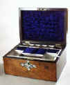 Antique Burr Walnut  Domed-top Sewing  box,  circa 1875.