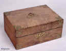JB191: Burr chestnut veneered box with gilded brass mounts and liftout tray. circa 1860 Enlarge Picture