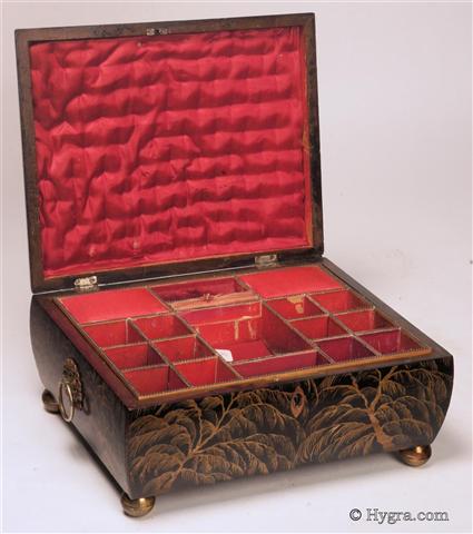 Hygra: Antique Regency Shaped Sewing Box decorated with Chinoiserie ...