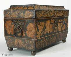 Penwork Caddy with Quirky Decoration of European and Exotic Fusion. Circa 1820. Enlarge Picture
