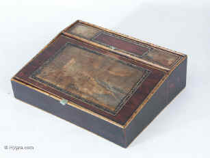 A rare faux rosewood writing slope commemorating  the Brighton storms of the Early 19th Century Enlarge Picture